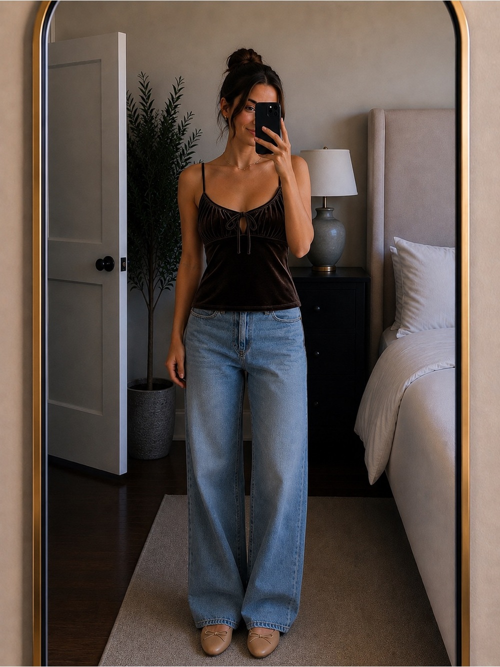 Urban Behaviour Chocolate Brown Velvet Cami Top Women S 90s Y2K Coquette Grunge